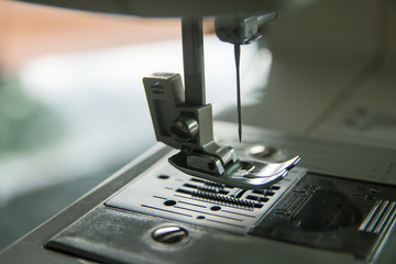 Close up sewing machine