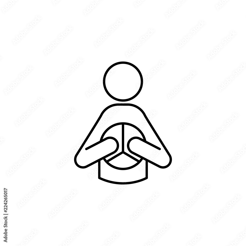 Poster man and peace sign icon. element of peace icon for mobile concept and web apps. thin line man and pe