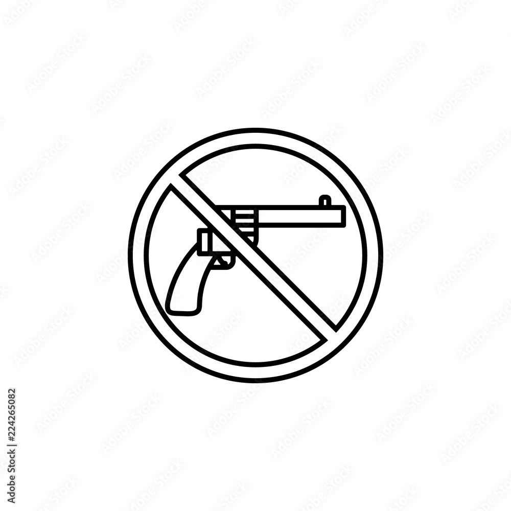 Poster no gun sign icon. element of peace icon for mobile concept and web apps. thin line no gun sign icon 