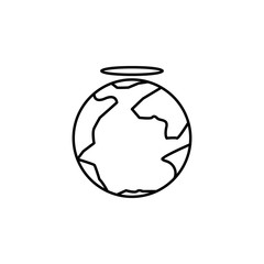 earth and halo icon. Element of peace icon for mobile concept and web apps. Thin line earth and halo icon can be used for web and mobile