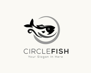 Circle logo fish on water