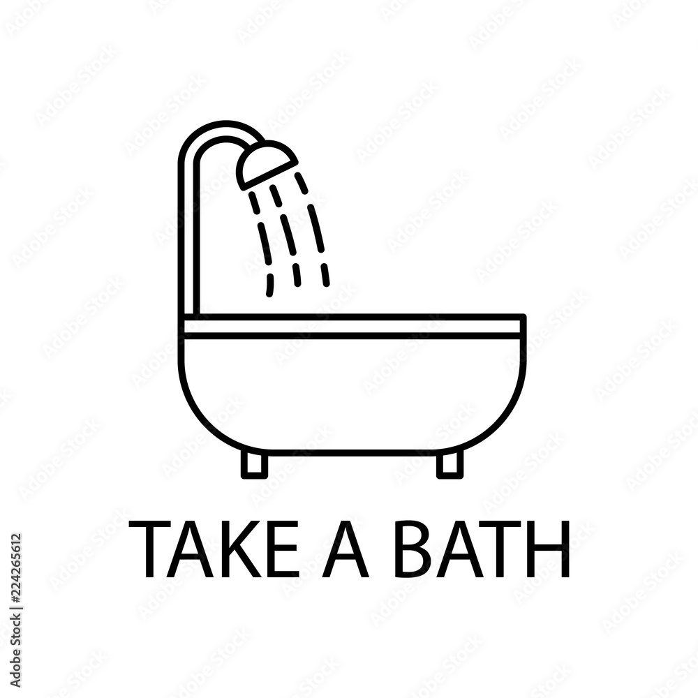 Poster relaxation in take a bath icon. element of recreation icon for mobile concept and web apps. thin lin