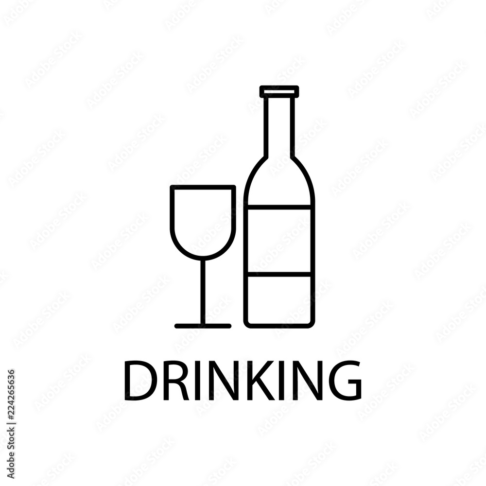 Poster relaxation in drinking icon. element of recreation icon for mobile concept and web apps. thin line r