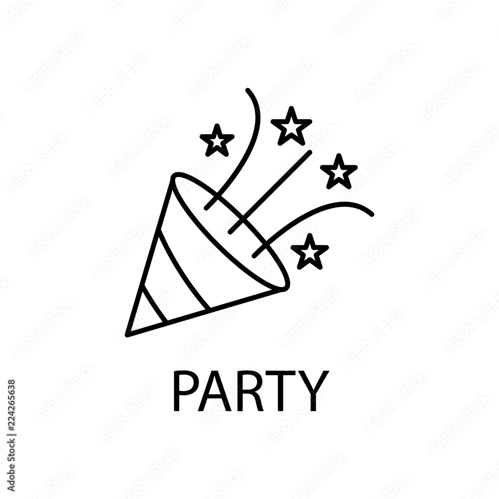 Poster relaxation in party icon. element of recreation icon for mobile concept and web apps. thin line rela