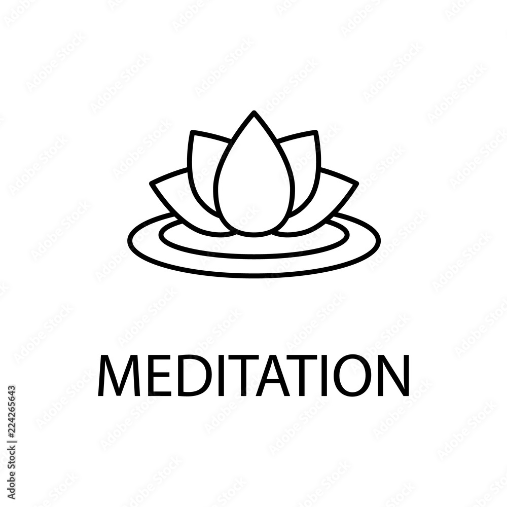 Poster relaxation in meditation icon. Element of recreation icon for mobile concept and web apps. Thin line relaxation in meditation icon can be used for web and mobile