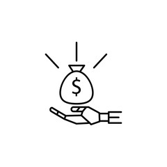 Advisor earning concept line icon. Simple element illustration. Advisor earning concept outline symbol design from Robot set. Can be used for web and mobile