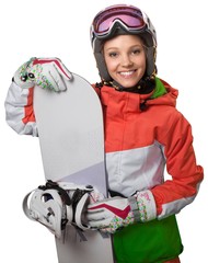 Female snowboarder