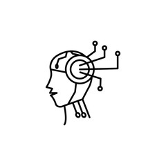 Advisor robot machine concept line icon. Simple element illustration. Advisor robot machine concept outline symbol design from Robot set. Can be used for web and mobile