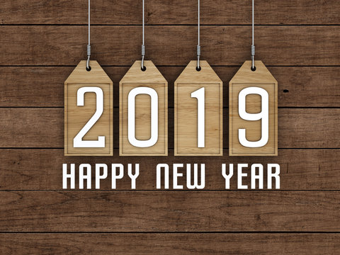 New Year 2019 Creative Design Concept - 3D Rendered Image