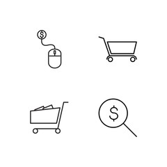 business simple outlined icons set - 224266251