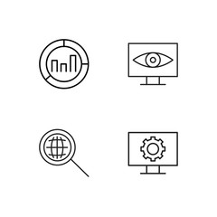 business simple outlined icons set - 224266409