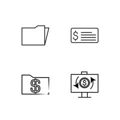 business simple outlined icons set - 224266417