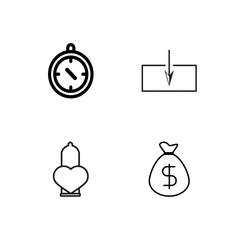 business simple outlined icons set - 224266422