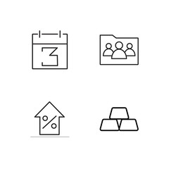 business simple outlined icons set - 224266440