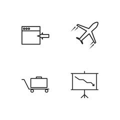 business simple outlined icons set - 224266482