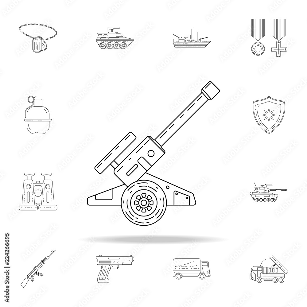 Poster a gun icon. army icons universal set for web and mobile