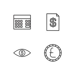 business simple outlined icons set - 224266612