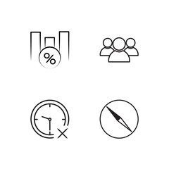business simple outlined icons set - 224266640