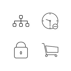 business simple outlined icons set - 224266692