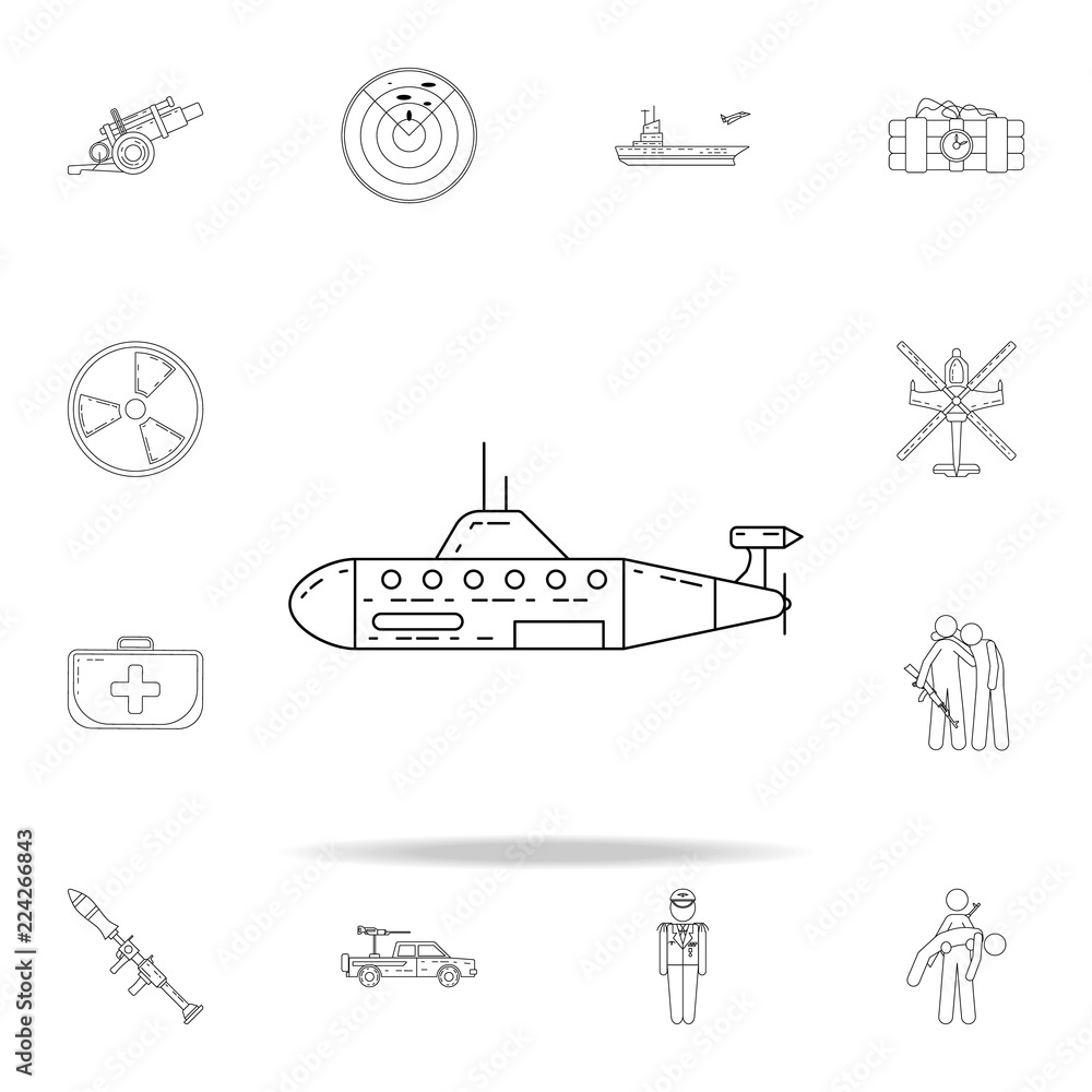 Poster submarine icon. army icons universal set for web and mobile