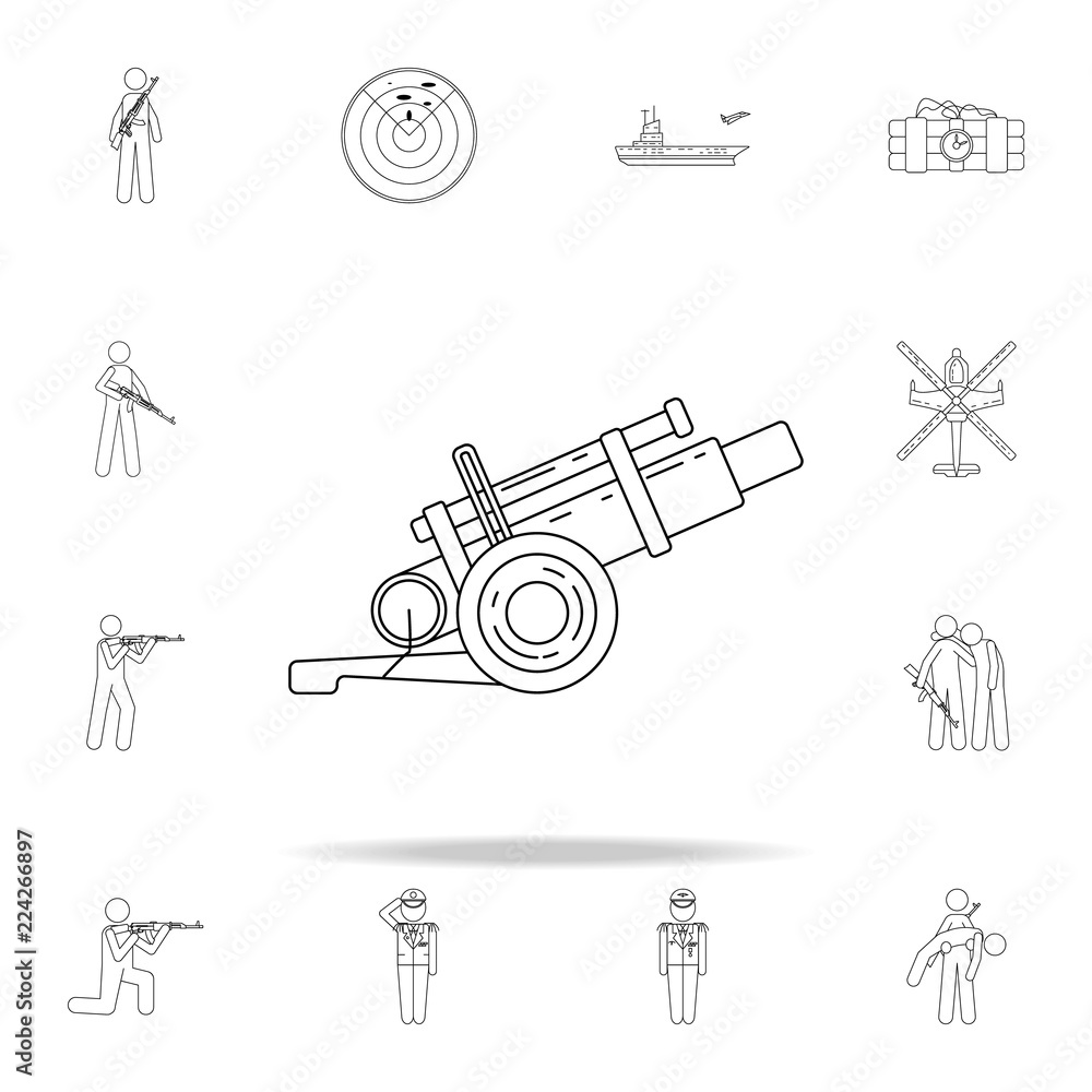 Poster a gun icon. army icons universal set for web and mobile