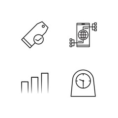 business simple outlined icons set - 224266816