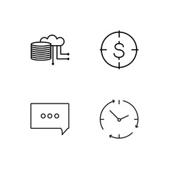 business simple outlined icons set - 224266824