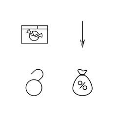 business simple outlined icons set - 224266842