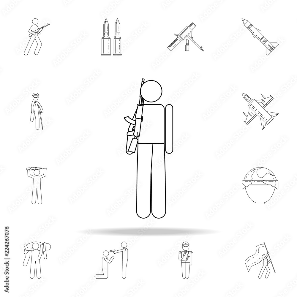 Poster the military keeps a gun icon. army icons universal set for web and mobile