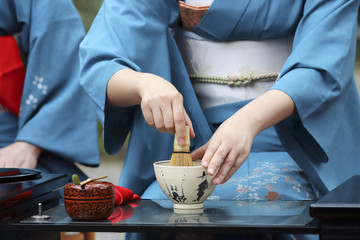 茶会　野点　抹茶