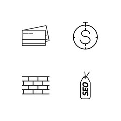 business simple outlined icons set - 224267067