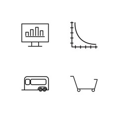 business simple outlined icons set - 224267219