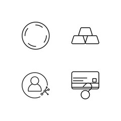 business simple outlined icons set - 224267232
