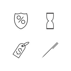 business simple outlined icons set - 224267254