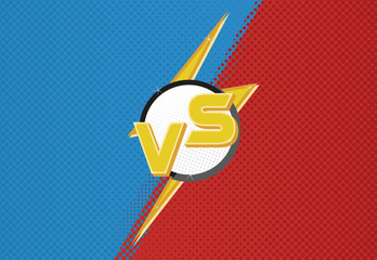 Versus screen blue and red, with half tone colors