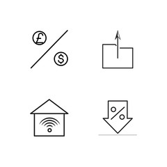 business simple outlined icons set - 224267674