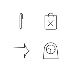 business simple outlined icons set - 224267834