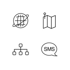 business simple outlined icons set - 224268059