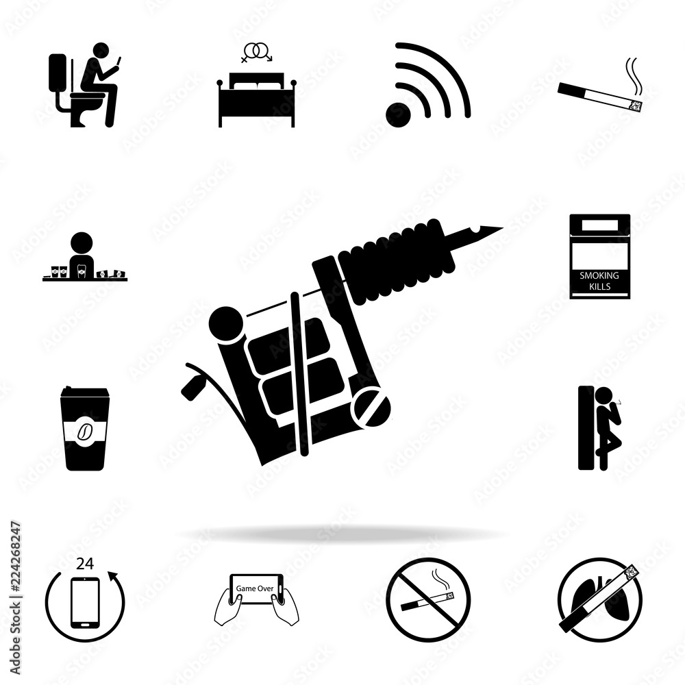 Aufkleber game in the phone icon. bad habbits icons universal set for web and mobile