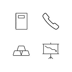 business simple outlined icons set - 224268222