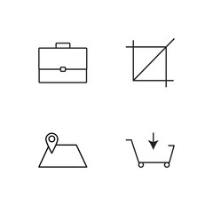 business simple outlined icons set - 224268263