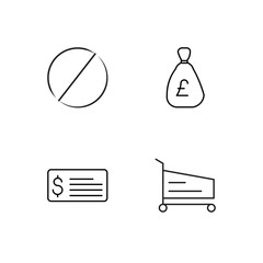 business simple outlined icons set - 224268405