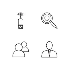 business simple outlined icons set - 224268491