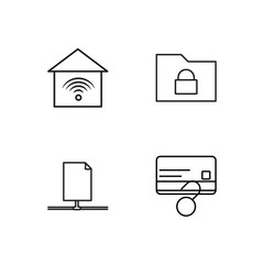 business simple outlined icons set - 224268611