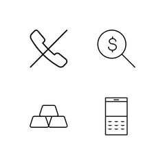 business simple outlined icons set - 224268643