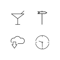 business simple outlined icons set - 224268656