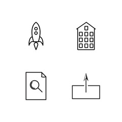 business simple outlined icons set - 224268676