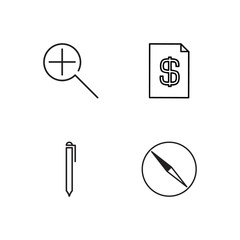 business simple outlined icons set - 224268824