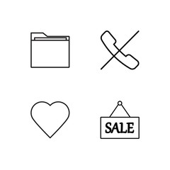 business simple outlined icons set - 224268856