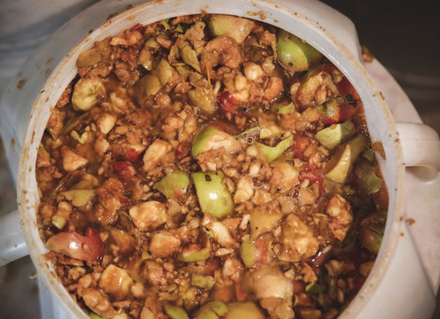 Organic Apple compote for making Apple Brandy